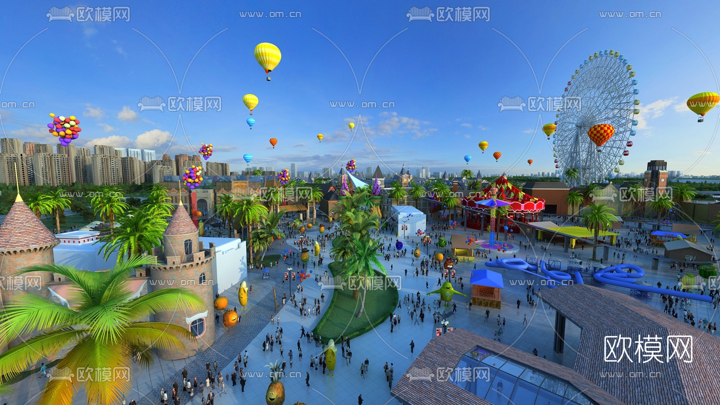 现代游乐场3d模型