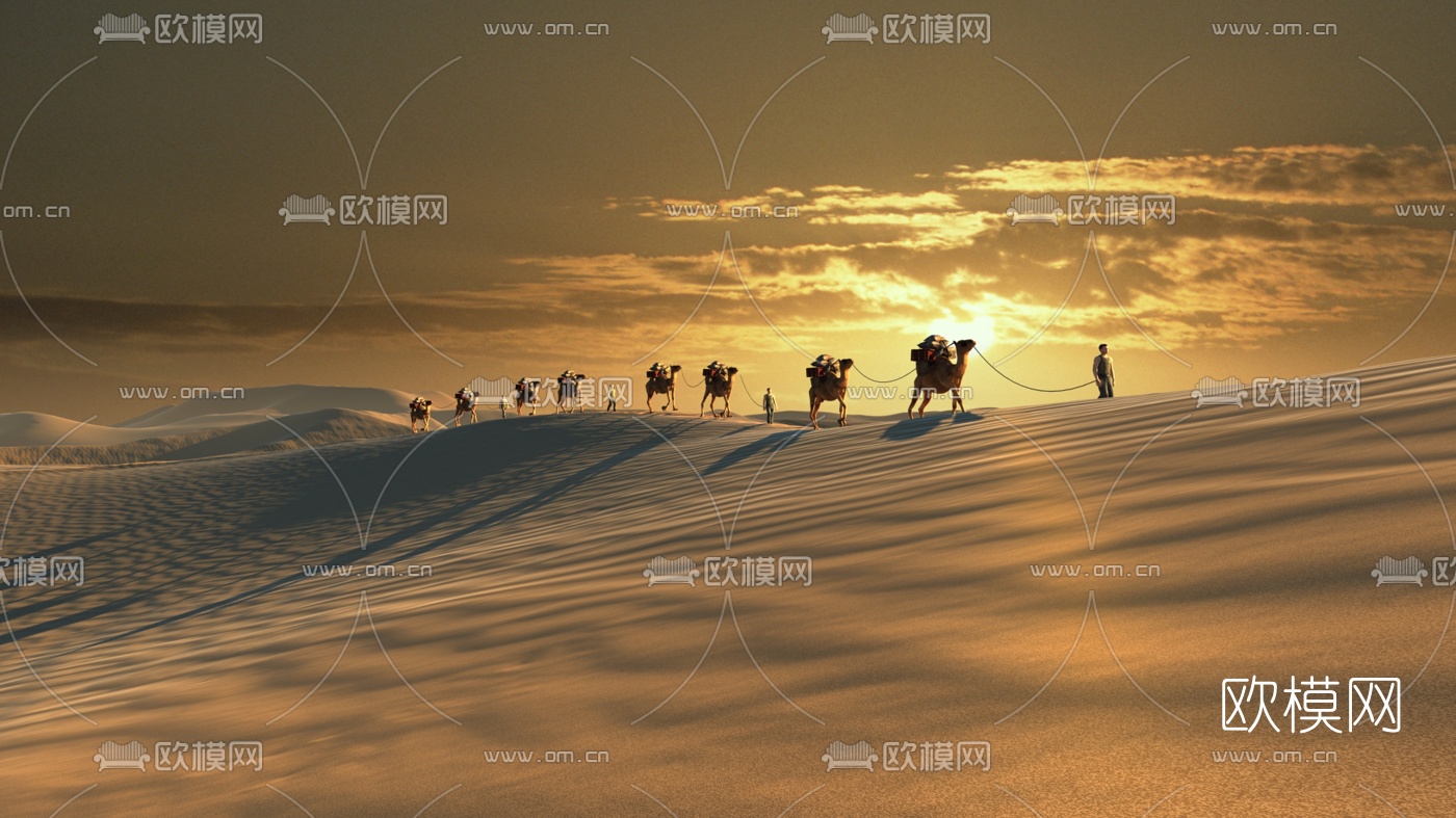 现代沙漠骆驼3d模型下载（渲染图2）