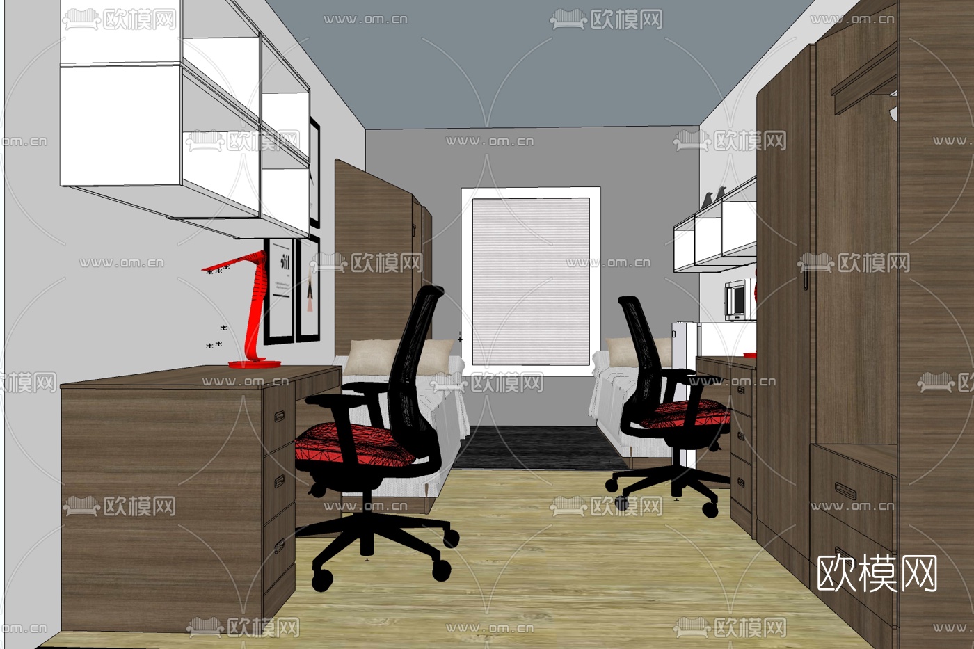 现代书房免费su模型下载