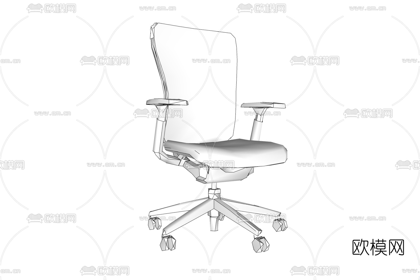 现代布艺办公椅免费su模型下载