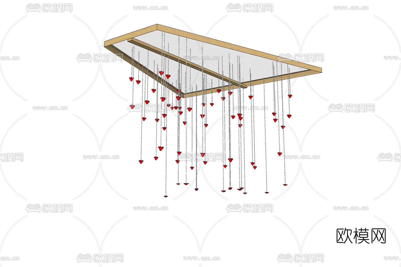 现代心形装饰吊灯免费su模型下载