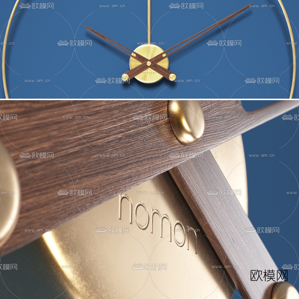 现代金属时钟3d模型