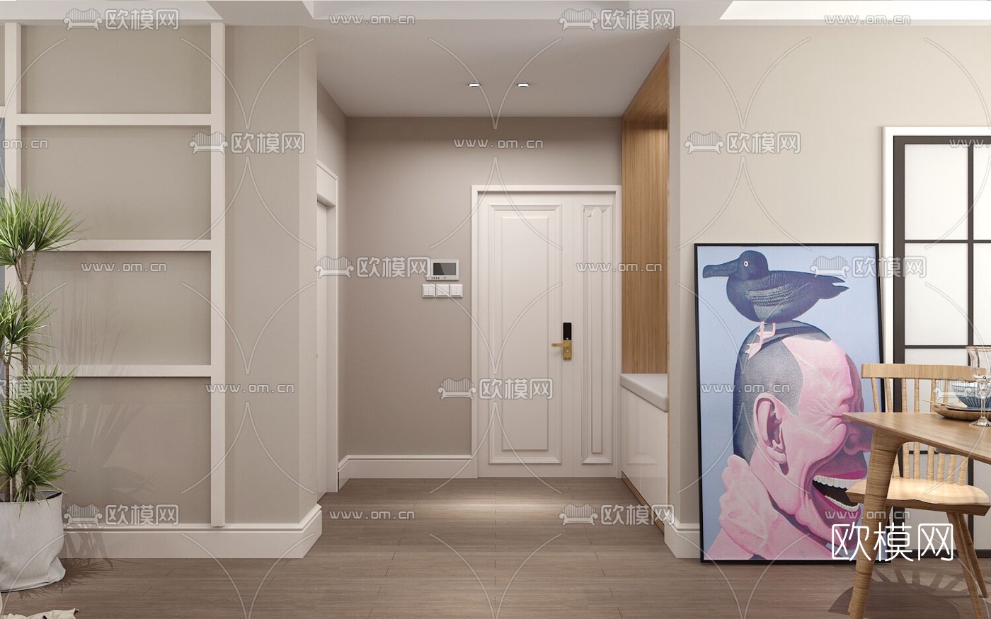 北欧客厅餐厅免费3d模型