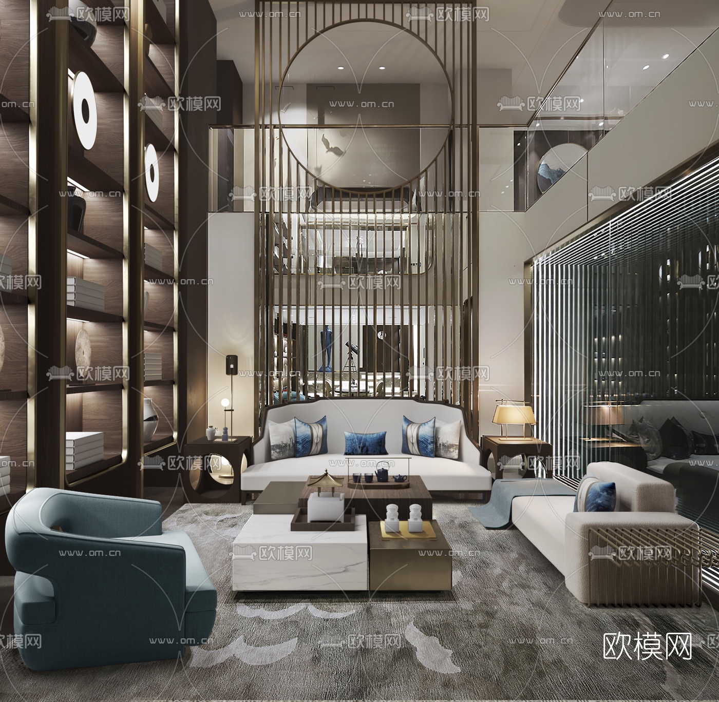 天鼓设计 北京亿城燕西院子61联排别墅3d模型下载（渲染图1）