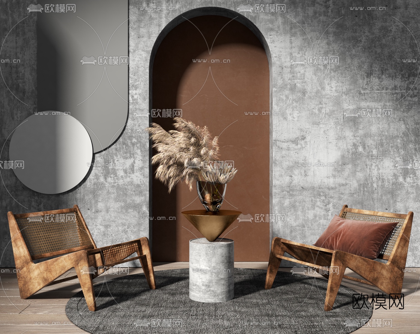 现代网格休闲椅3d模型