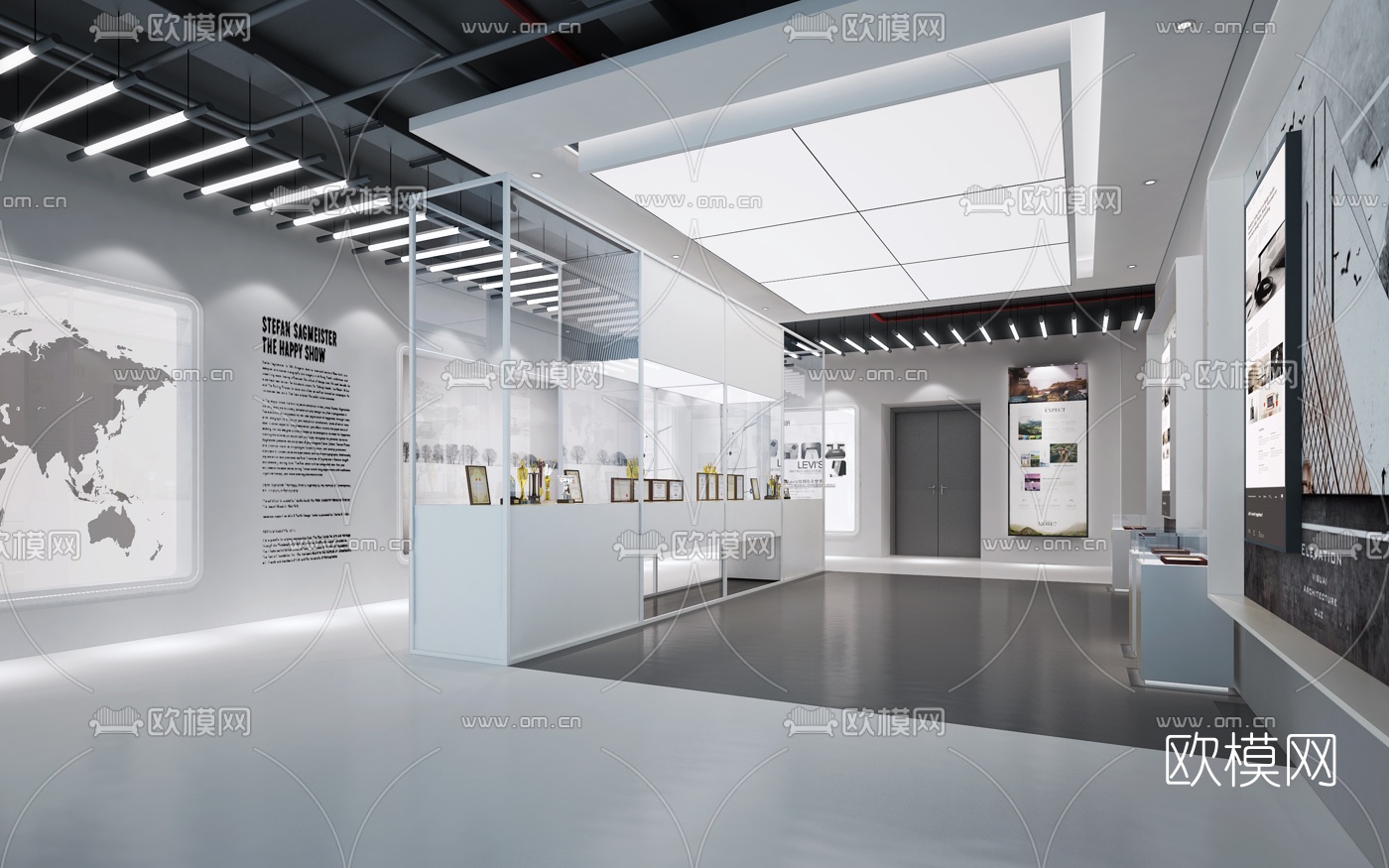 现代城市文化展厅3d模型