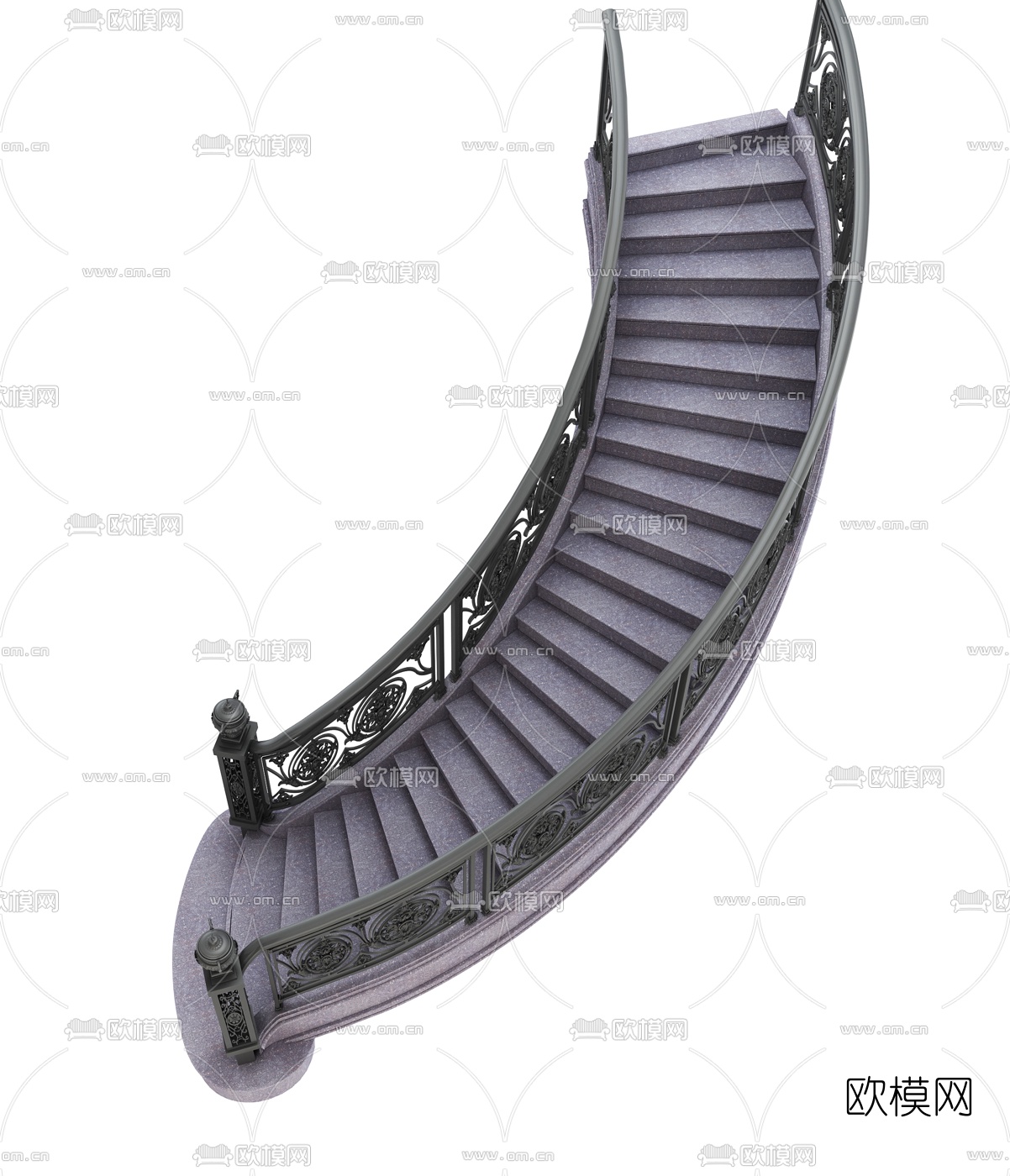 欧式铁艺楼梯3d模型