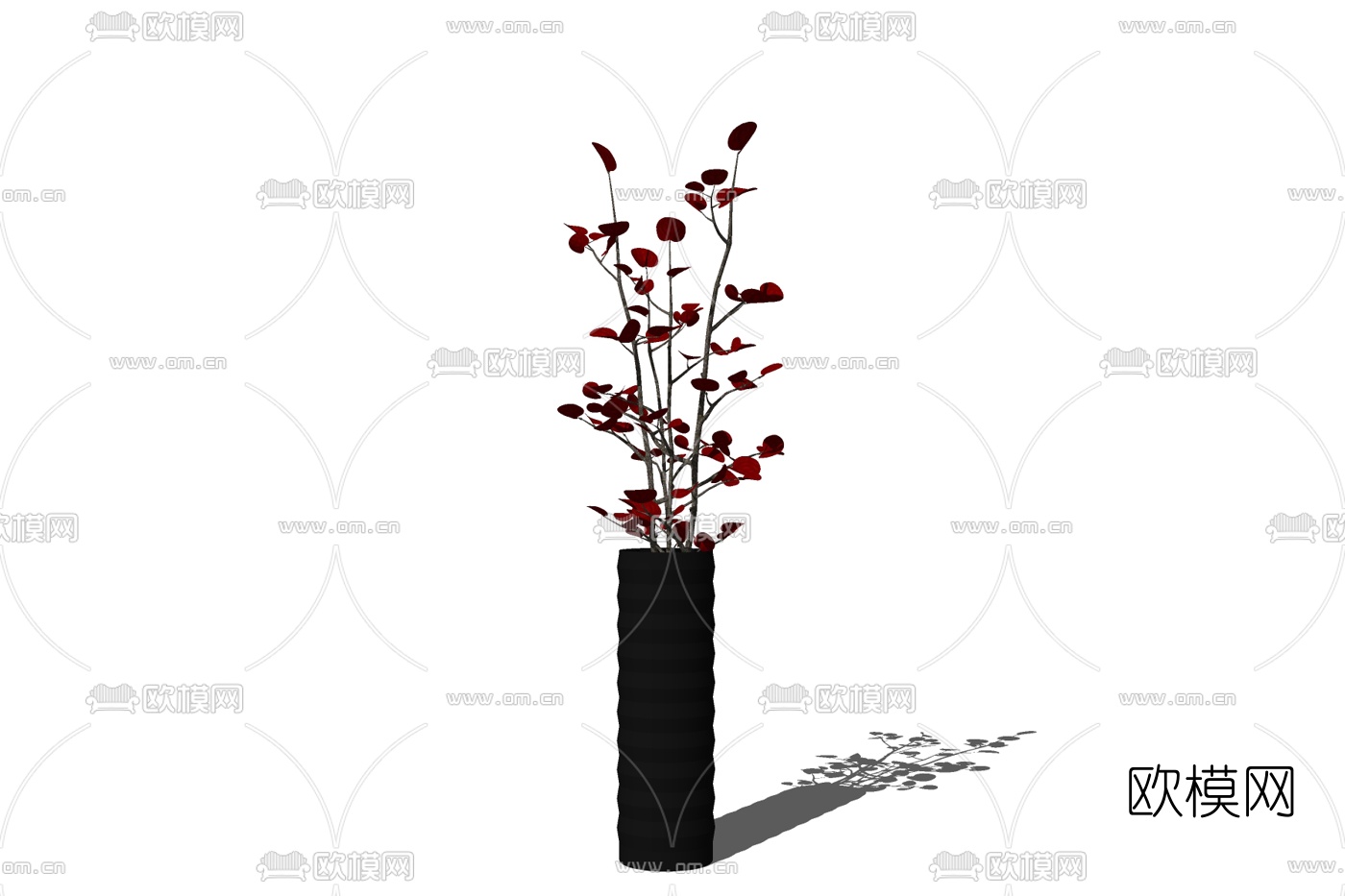 现代花瓶花卉免费su模型下载