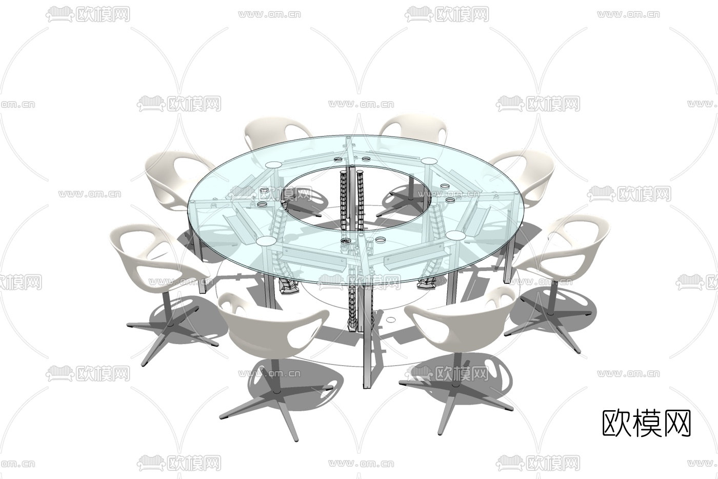 现代会议桌免费su模型下载