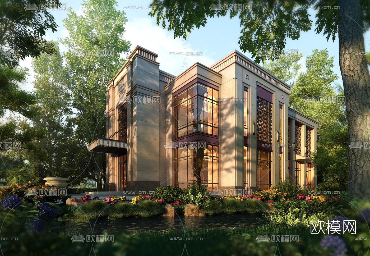 欧式会所外观3d模型下载