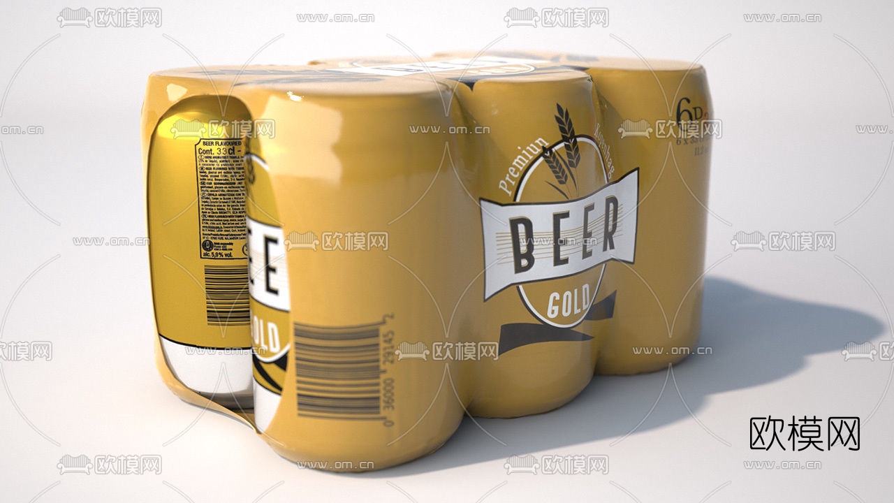 现代罐装可乐苏打水啤酒饮料3d模型