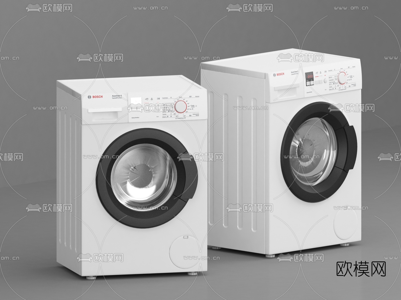 现代滚筒洗衣机3d模型下载