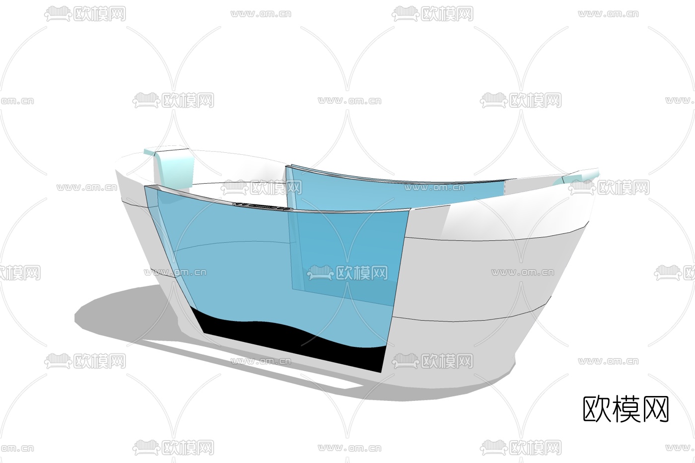 现代玻璃浴缸免费su模型下载