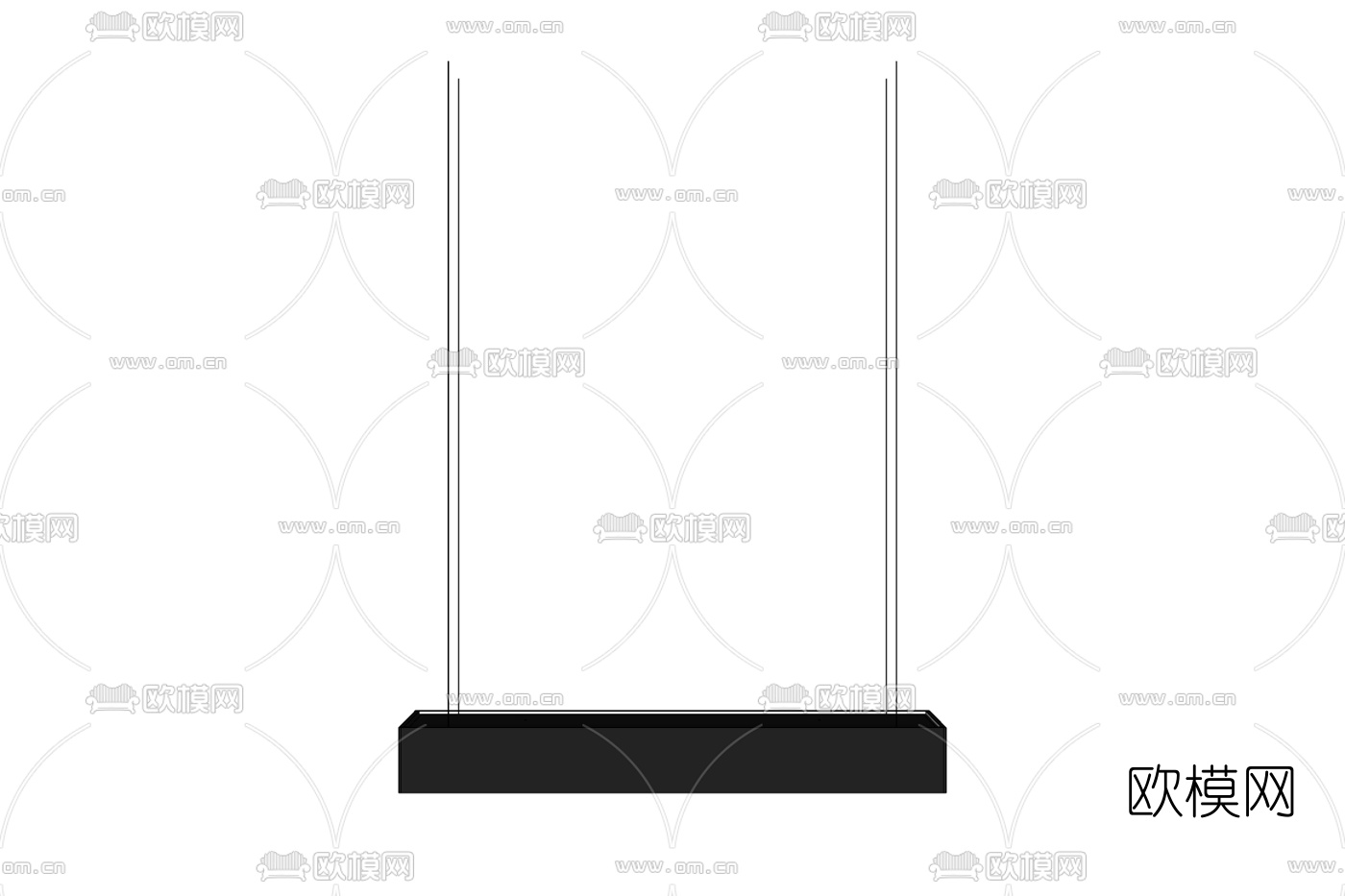 现代条形吊灯免费su模型下载