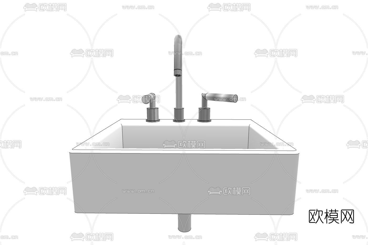 现代洗手盆免费su模型下载