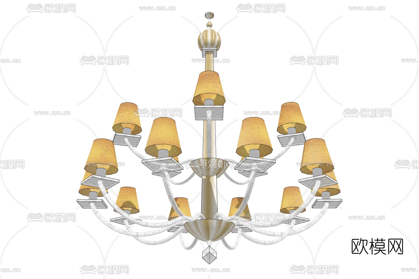简欧吊灯免费su模型下载