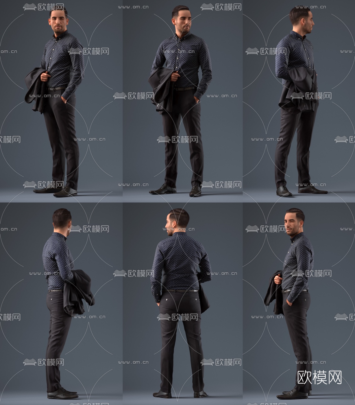 欧式商务男人3d模型下载