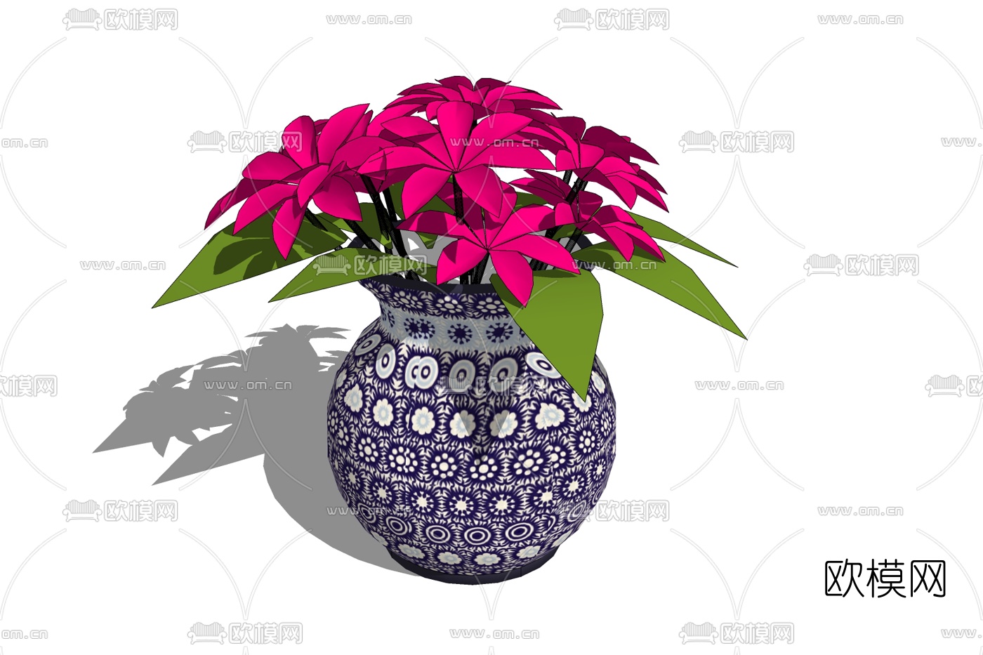 现代花瓶花卉免费su模型