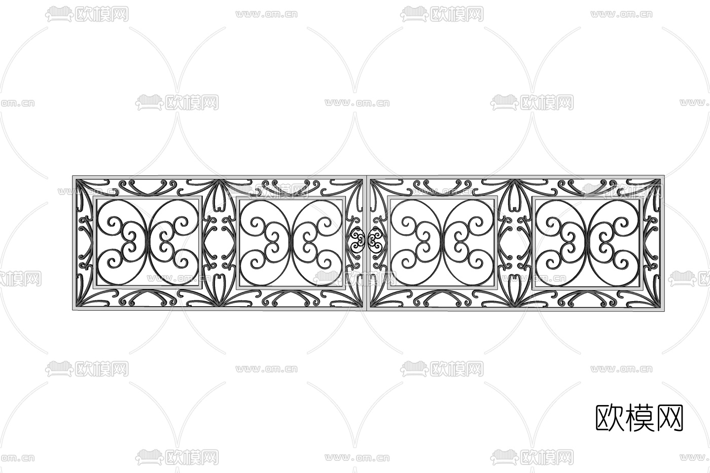 欧式铁艺庭院围栏免费su模型下载