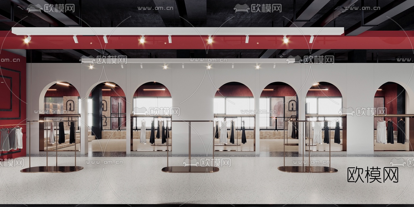 工业风女士服装店3d模型下载（渲染图8）