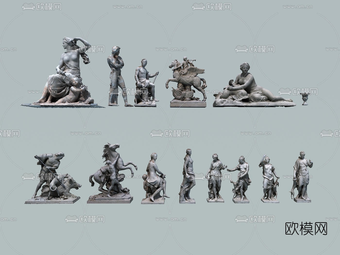 欧式希腊神像雕塑3d模型