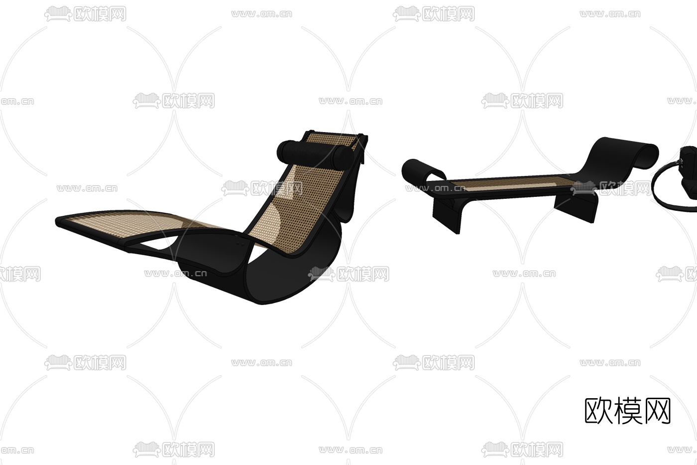 现代藤编躺椅免费su吗下载