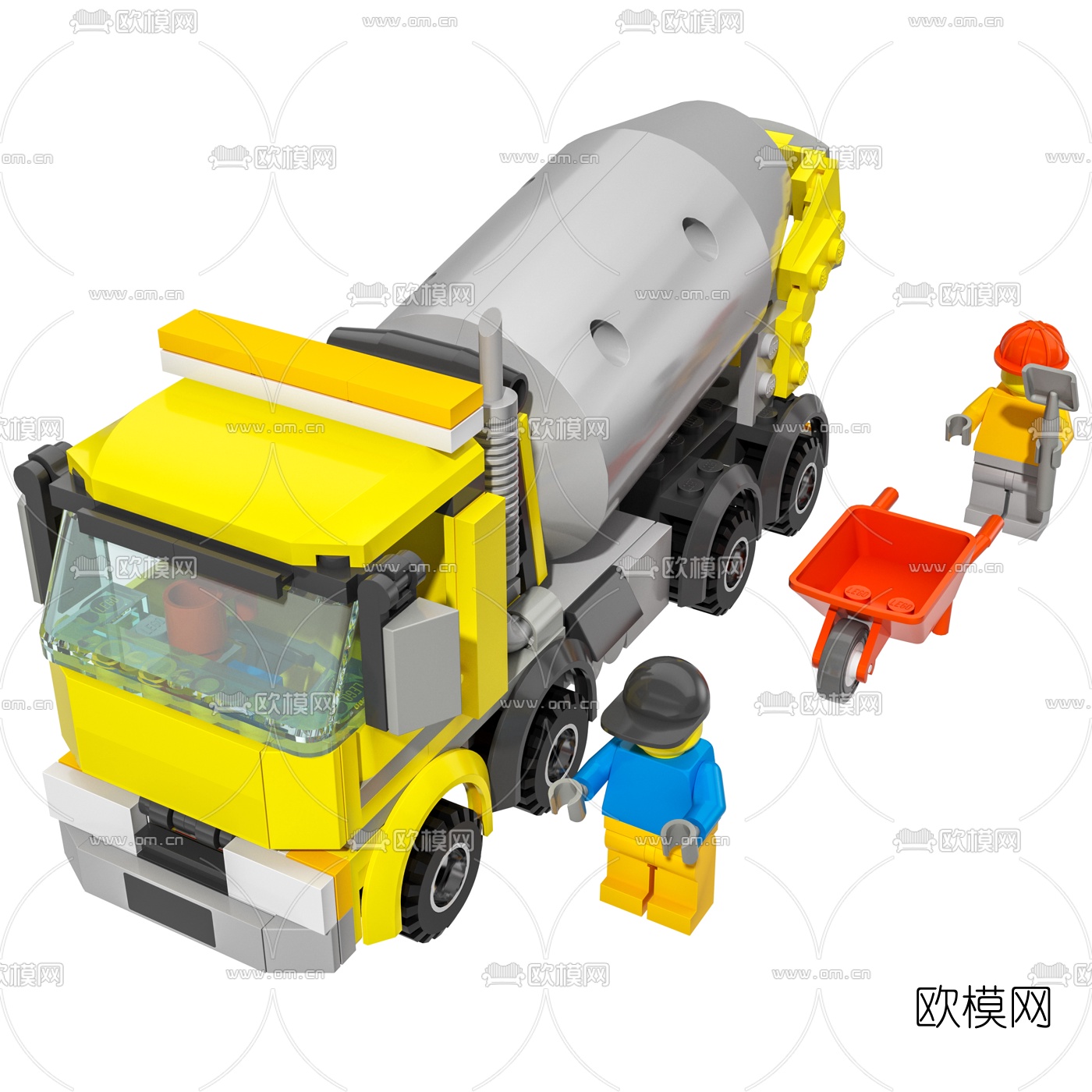 现代乐高公路维修车玩具3d模型