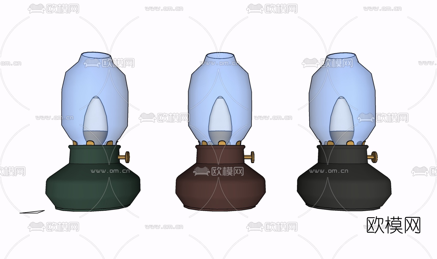 现代金属烛台灯免费su模型下载