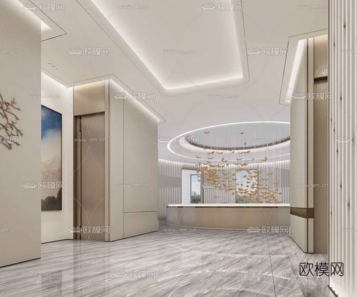 现代售楼中心免费3d模型下载_ID10099223_3dmax免费模型-欧模网