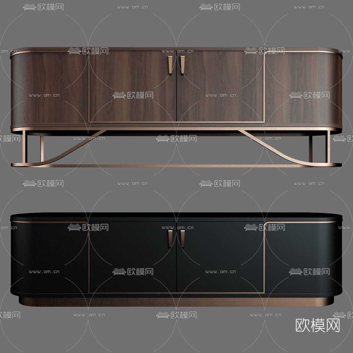 现代轻奢电视柜3d模型-免费3dmax模型库-欧模网