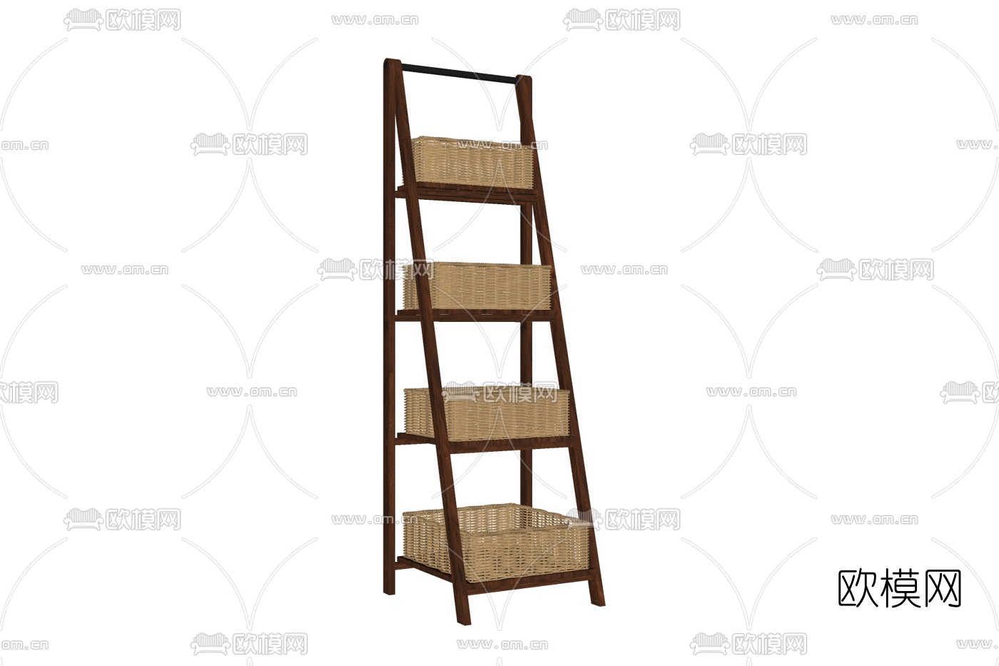 现代实木卫浴柜架免费su模型下载