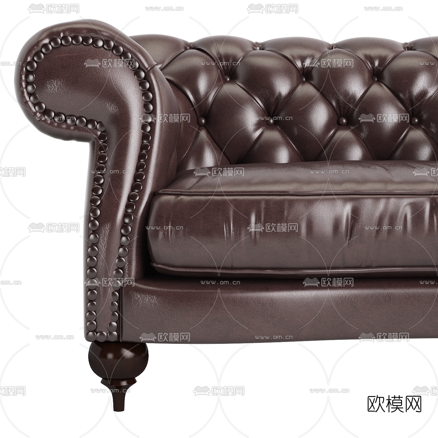 BAXTER 简欧皮革单人沙发3d模型下载（渲染图3）