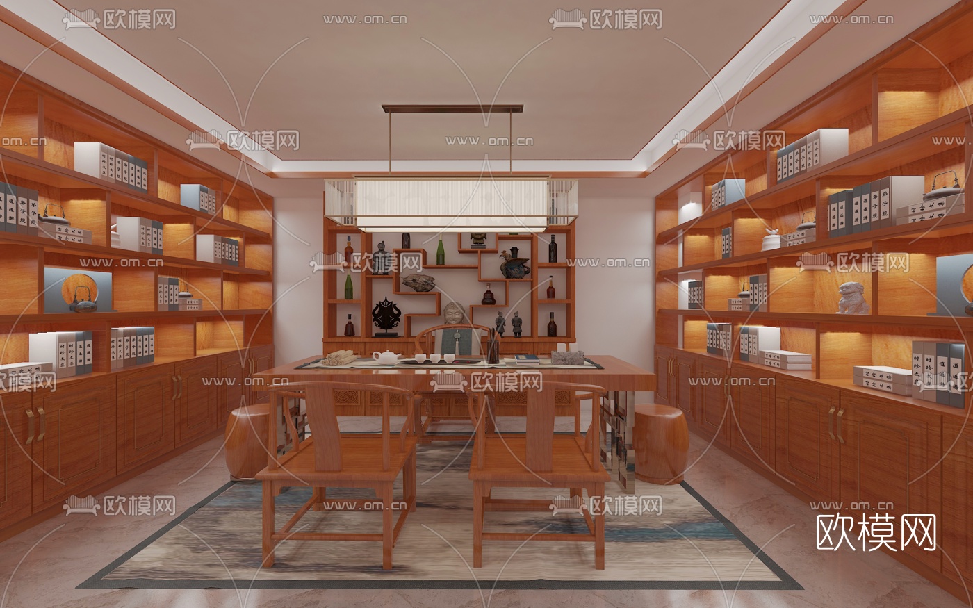 新中式会所接待室免费3d模型