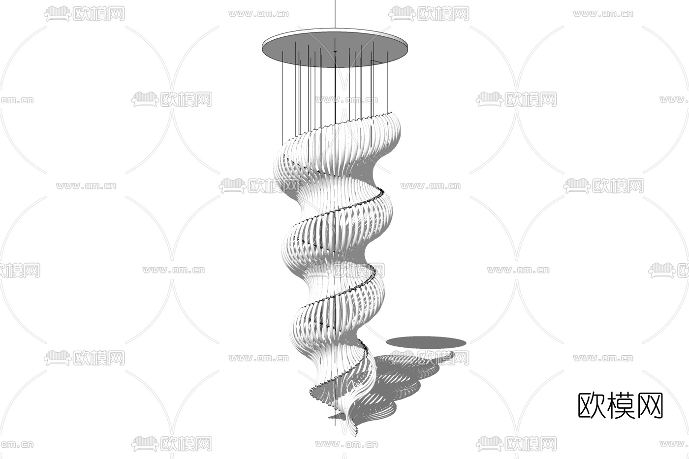 简欧吊灯免费su模型下载