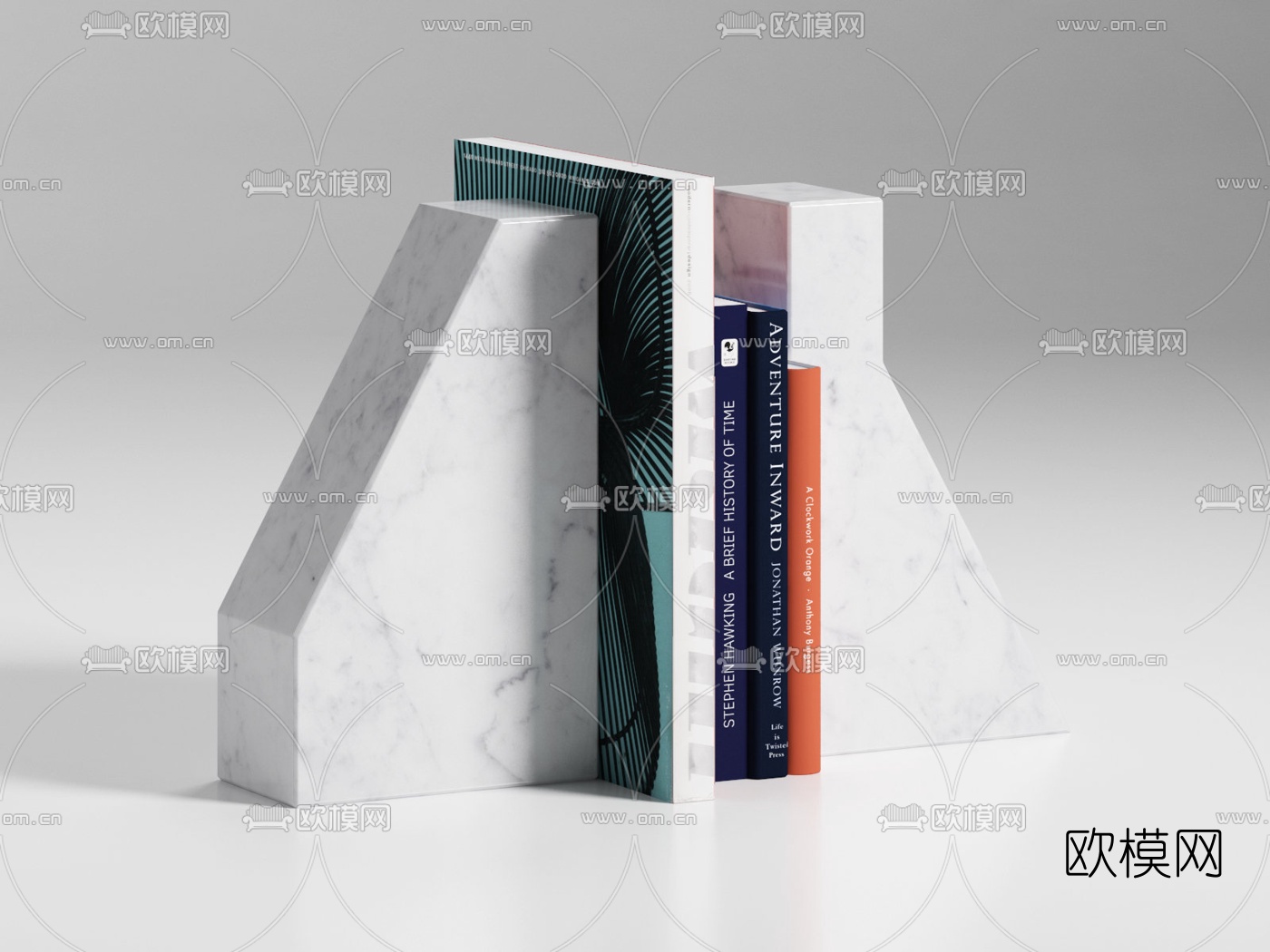 现代大理石书夹书籍3d模型下载