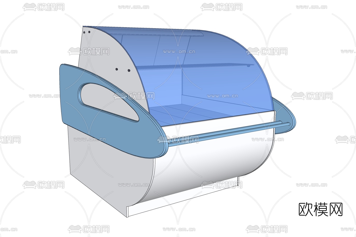 现代超市玻璃展柜免费su模型下载