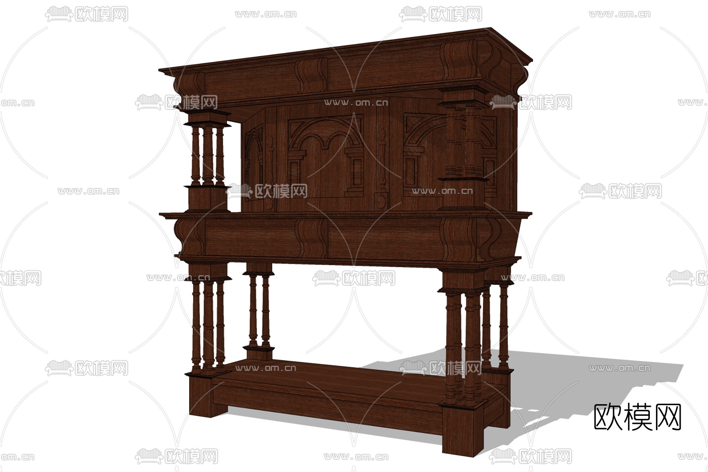 欧式装饰柜免费su模型下载