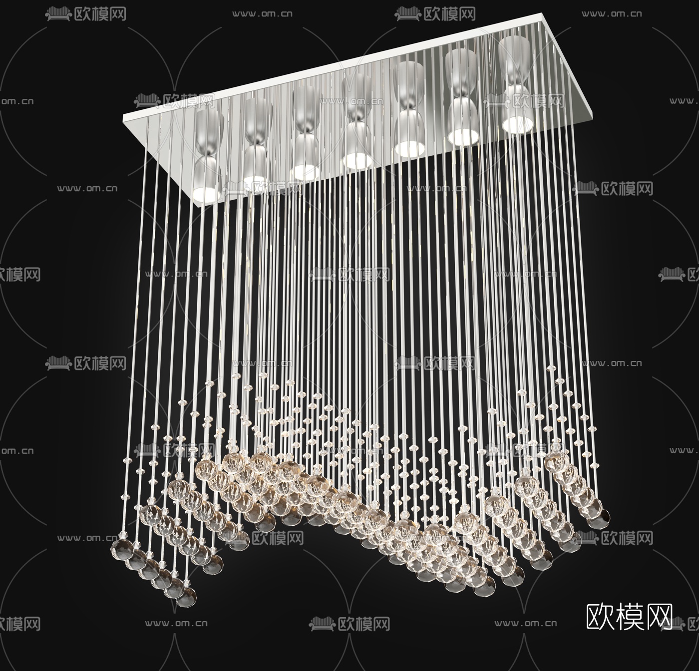 现代水晶装饰灯3d模型下载