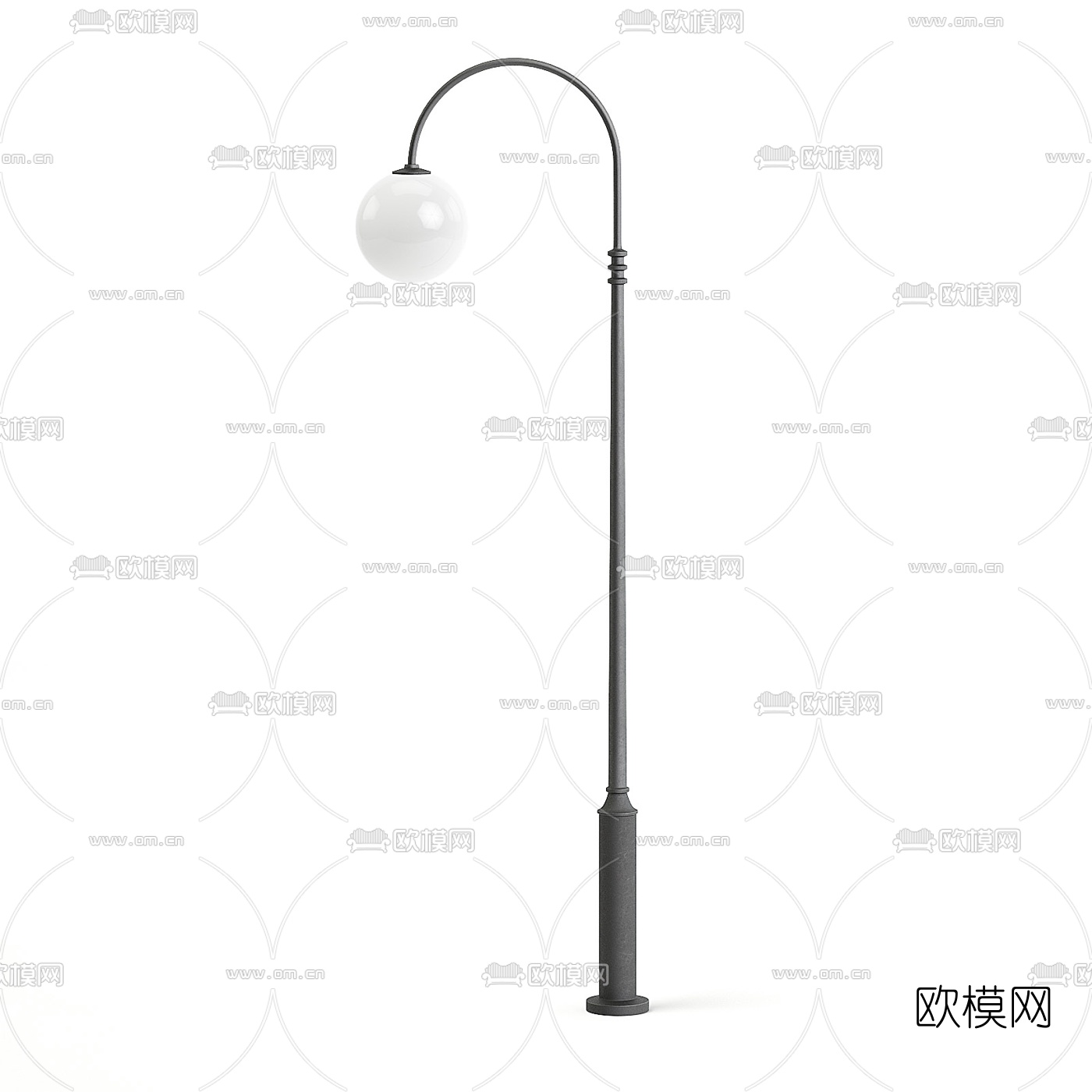 现代铁艺路灯邮筒3d模型下载（渲染图4）