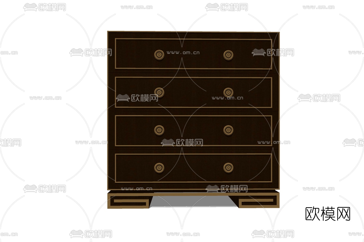 欧式实木床头柜免费su模型下载