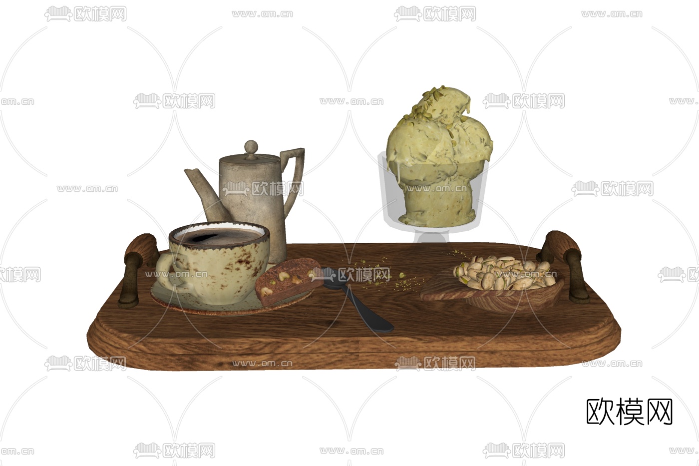 现代面包咖啡免费su模型下载