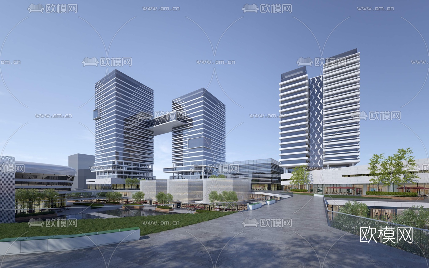 现代商业办公楼建筑外观3d模型