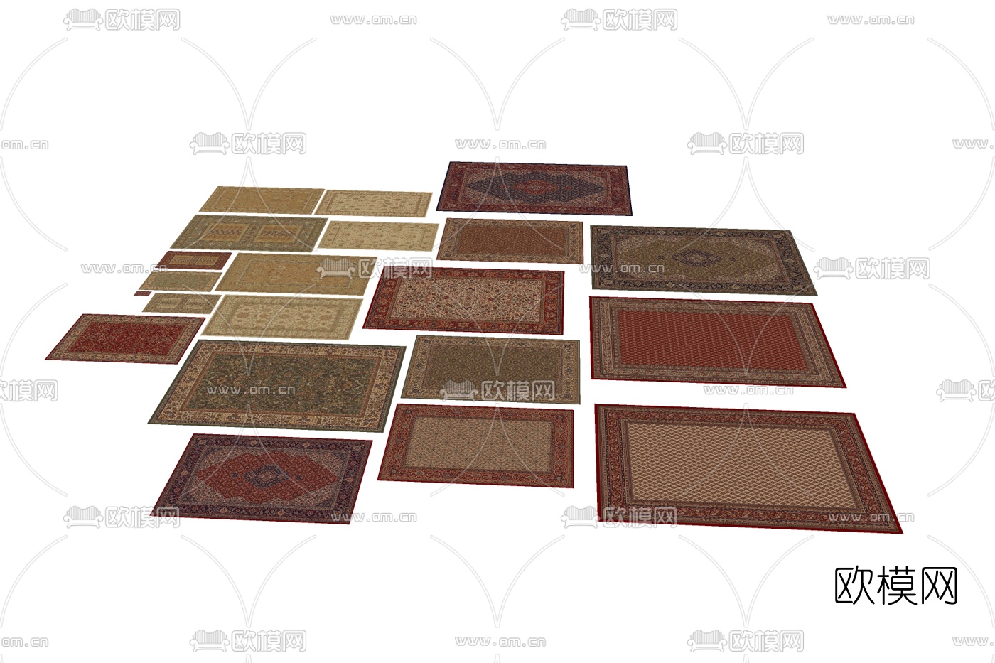 简欧地毯免费su模型下载