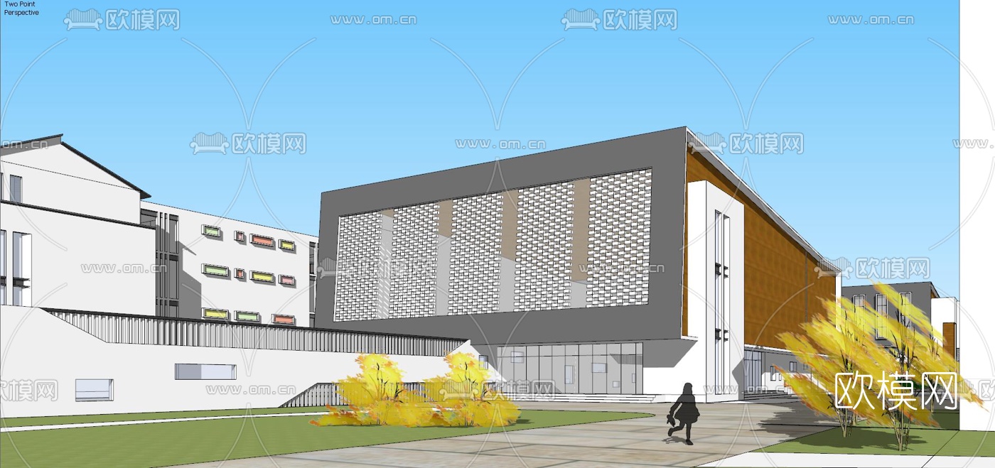 现代学校规划su模型下载（渲染图7）