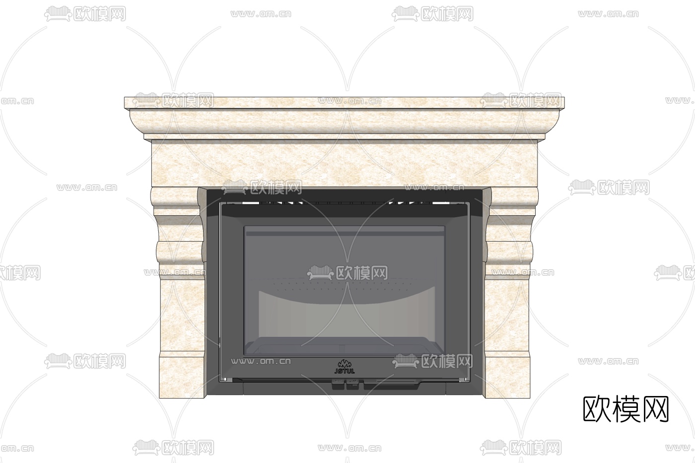 欧式壁炉免费su模型下载