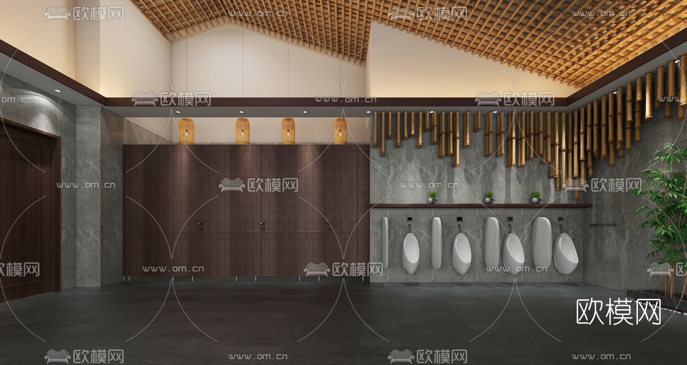自然风公用卫生间3d模型