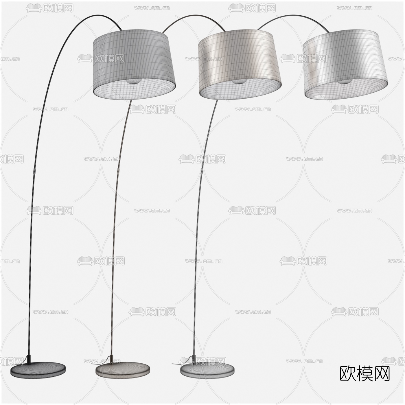 现代简约弯腰落地灯3d模型