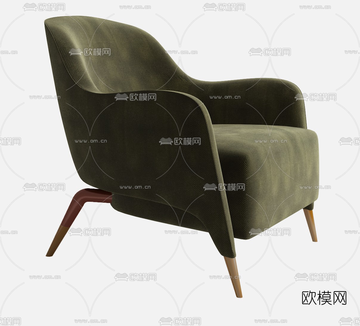 现代布艺休闲椅3d模型-免费3dmax模型库-欧模网
