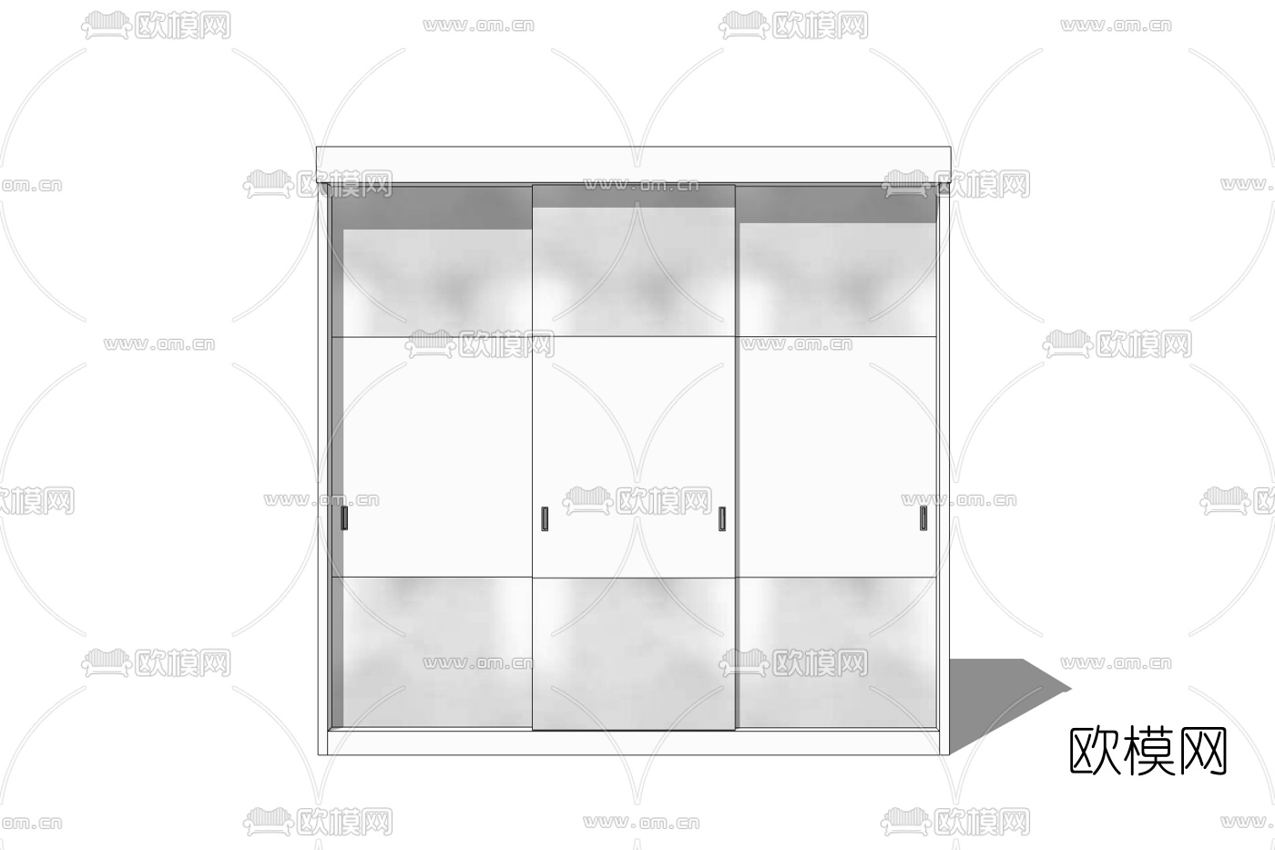 现代衣柜免费su模型下载