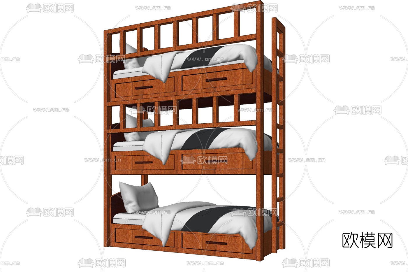现代多层儿童床免费su模型下载